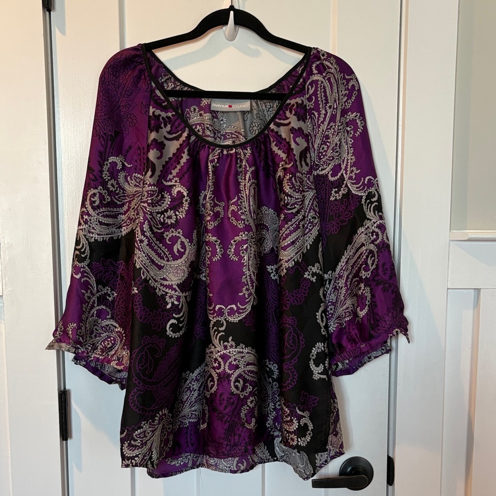 Avenue Studio - Purple and Black Blouse